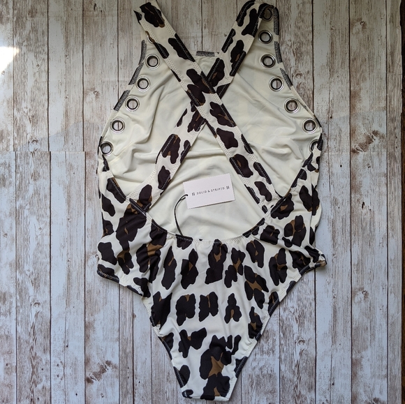 Solid & Striped the Jackie One Piece Swimsuit in Leopard L NWT - Picture 10 of 12